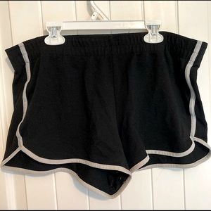 Black shorts with white stripe